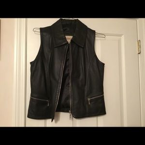 Women’s MARDINI Leather Vest Silver Hardware Sz M